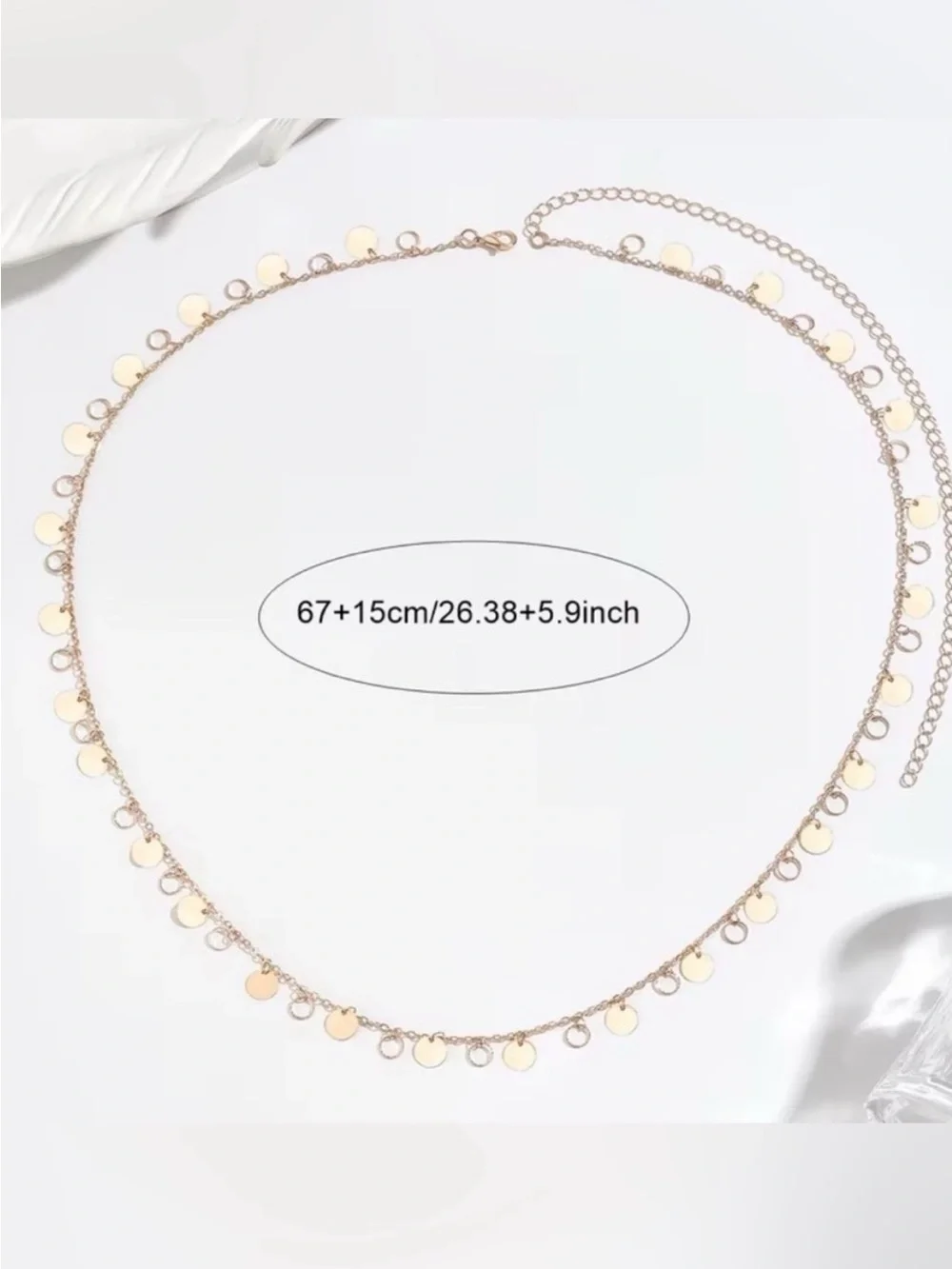Delicate Gold Coin Chain Waist Belt - Women's Accessory